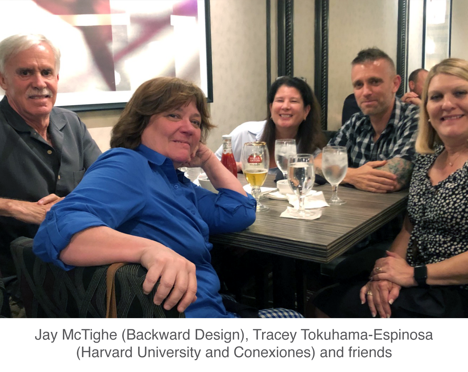 Jay McTighe (Background Design), Tracey Tokuhama-Espinosa (Harvard University and Conexiones) and friends